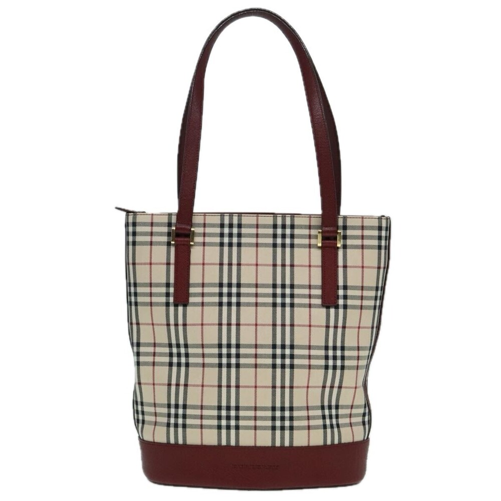 Burberry Nova Check Tote Canvas and Leather